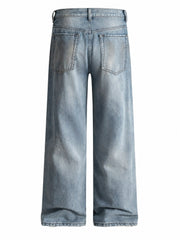 Men’s Baggy Straight Jeans in Vintage Light Wash