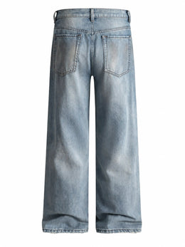 Men’s Baggy Straight Jeans in Vintage Light Wash
