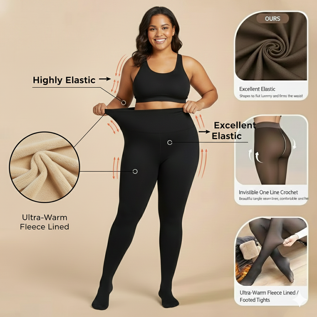 Thermal Fleece Tights – High-Waist, Slim Look